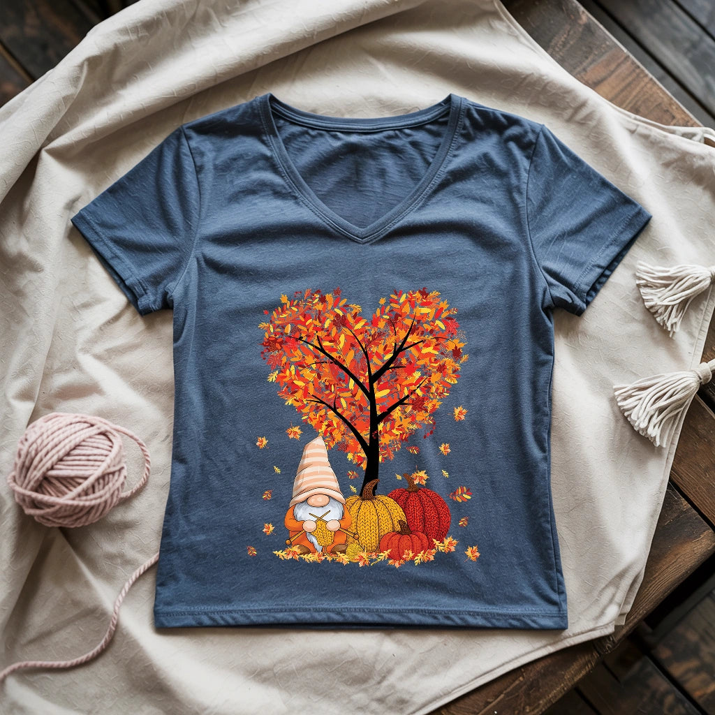 Love Knitting Season Lady V-neck