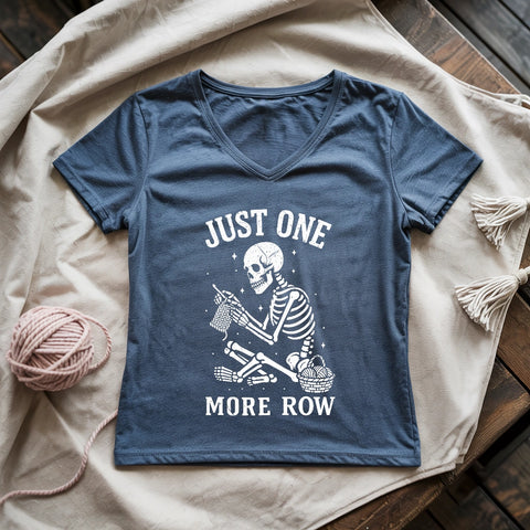 One More Row Skeleton Lady V-neck