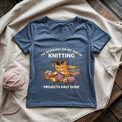 PhD In Knitting Lady V-neck