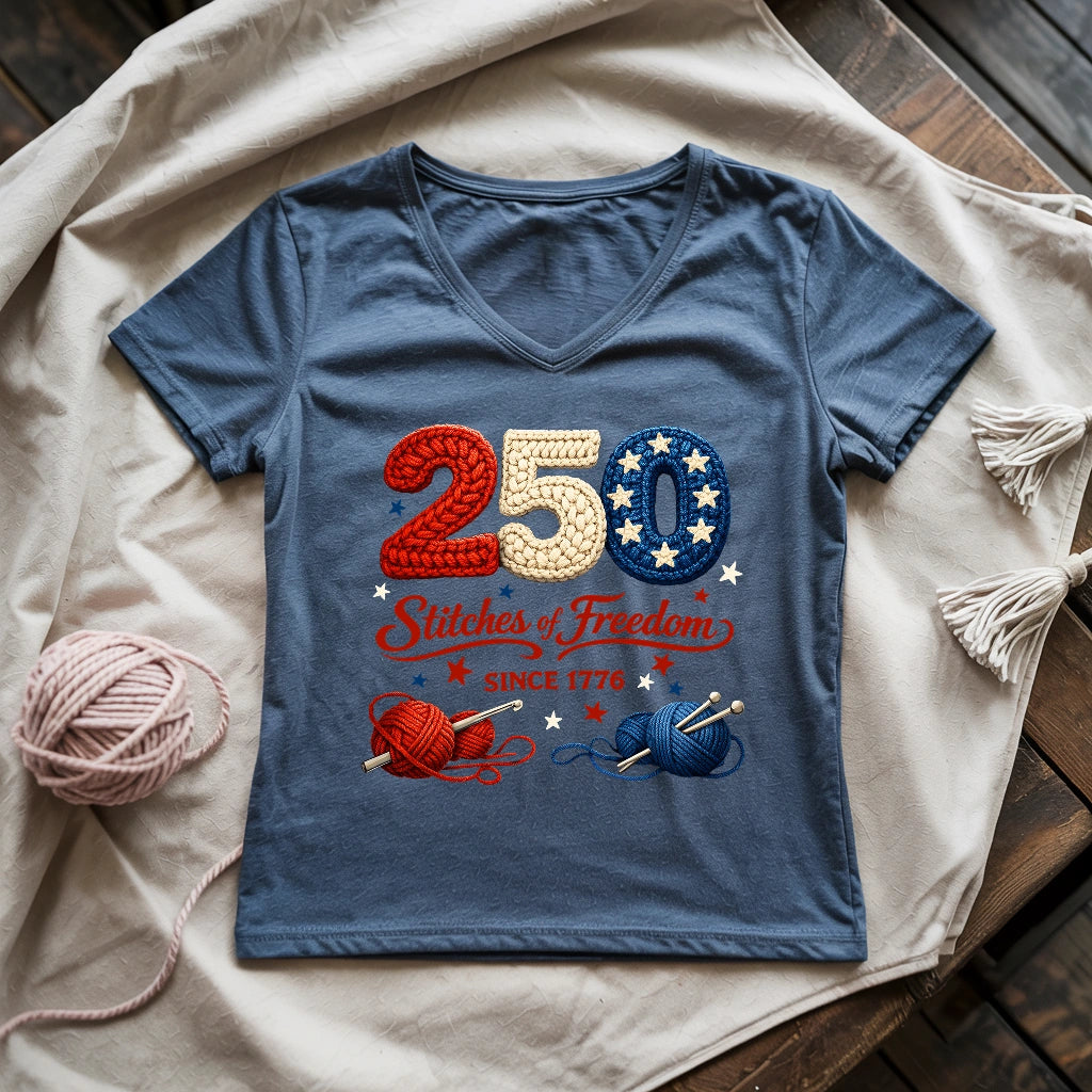 Stitches of Freedom Lady V-neck