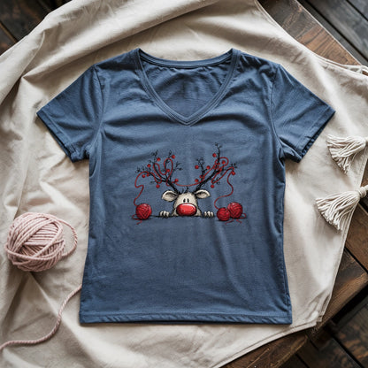 Waiting For Xmas Lady V-neck