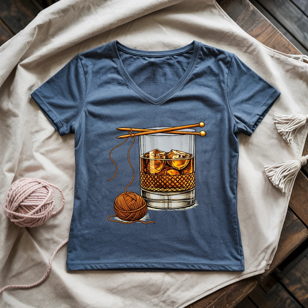 Whiskey And Yarn Lady V-neck