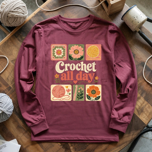 Crochet All Day Long Sleeve T-shirt
