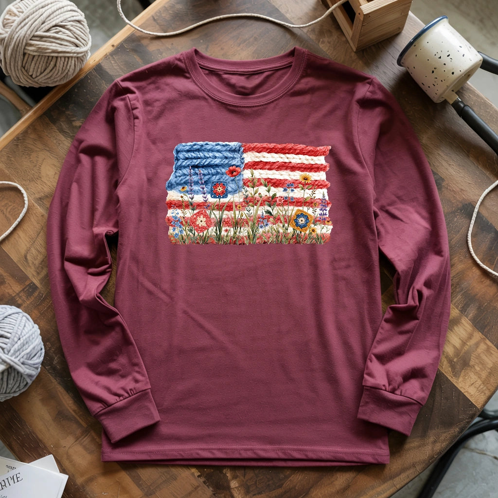 Flowers, Stripes & Skeins Long Sleeve T-shirt