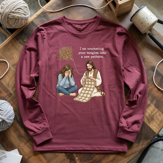 God Crocheting Tangles Long Sleeve T-shirt