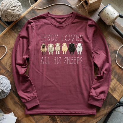 Jesus Loves All His Sheeps Long Sleeve T-shirt