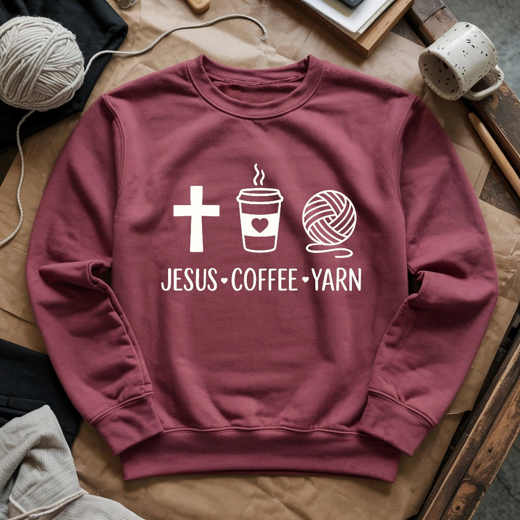 Jesus, Coffee and Yarn Sweatshirt