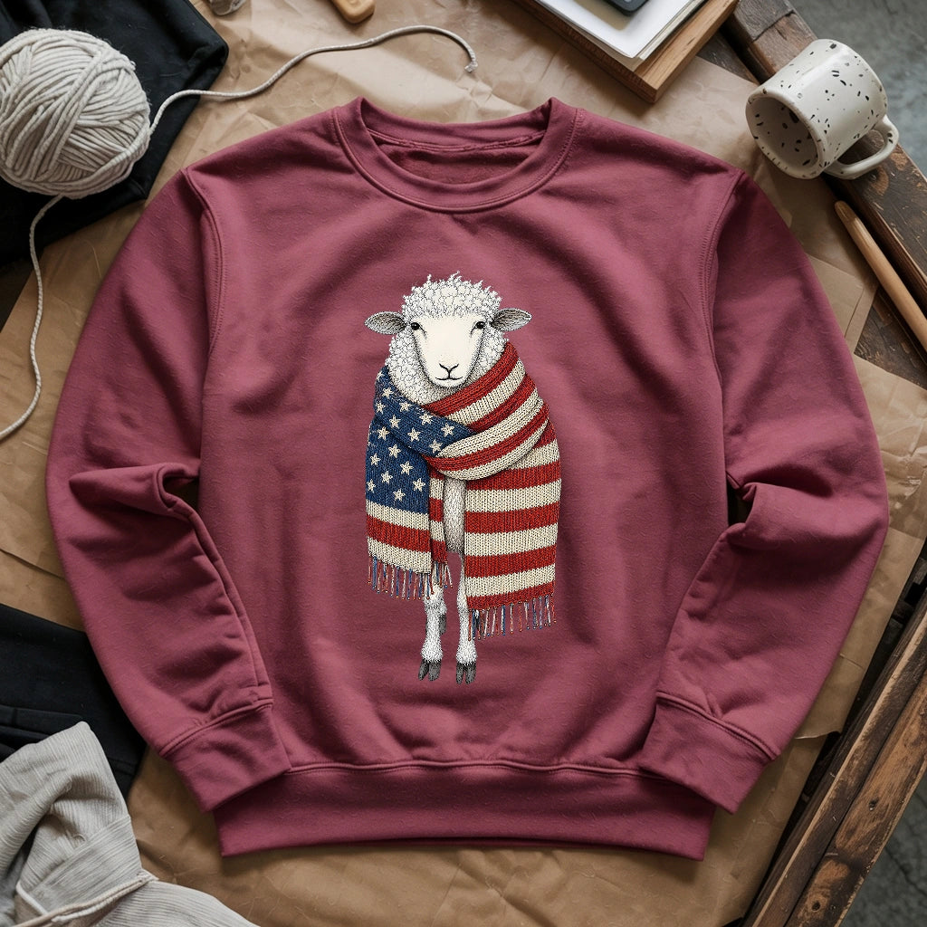 Patriotic Knitting Sheep Sweatshirt