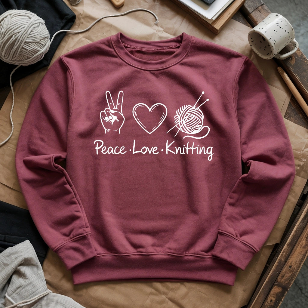 Peace Love Knitting Sweatshirt