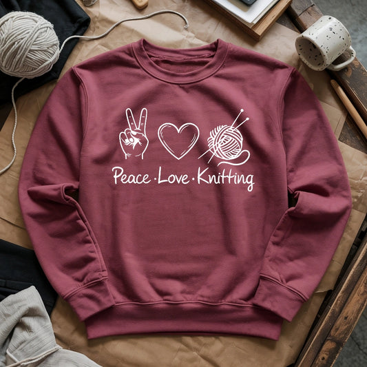 Peace Love Knitting Sweatshirt
