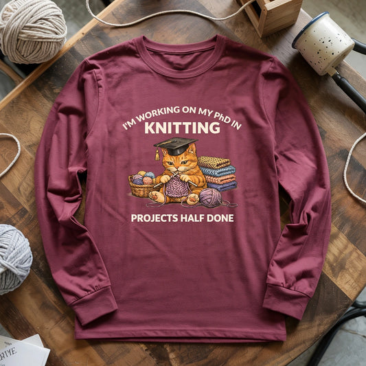 PhD In Knitting Long Sleeve T-shirt