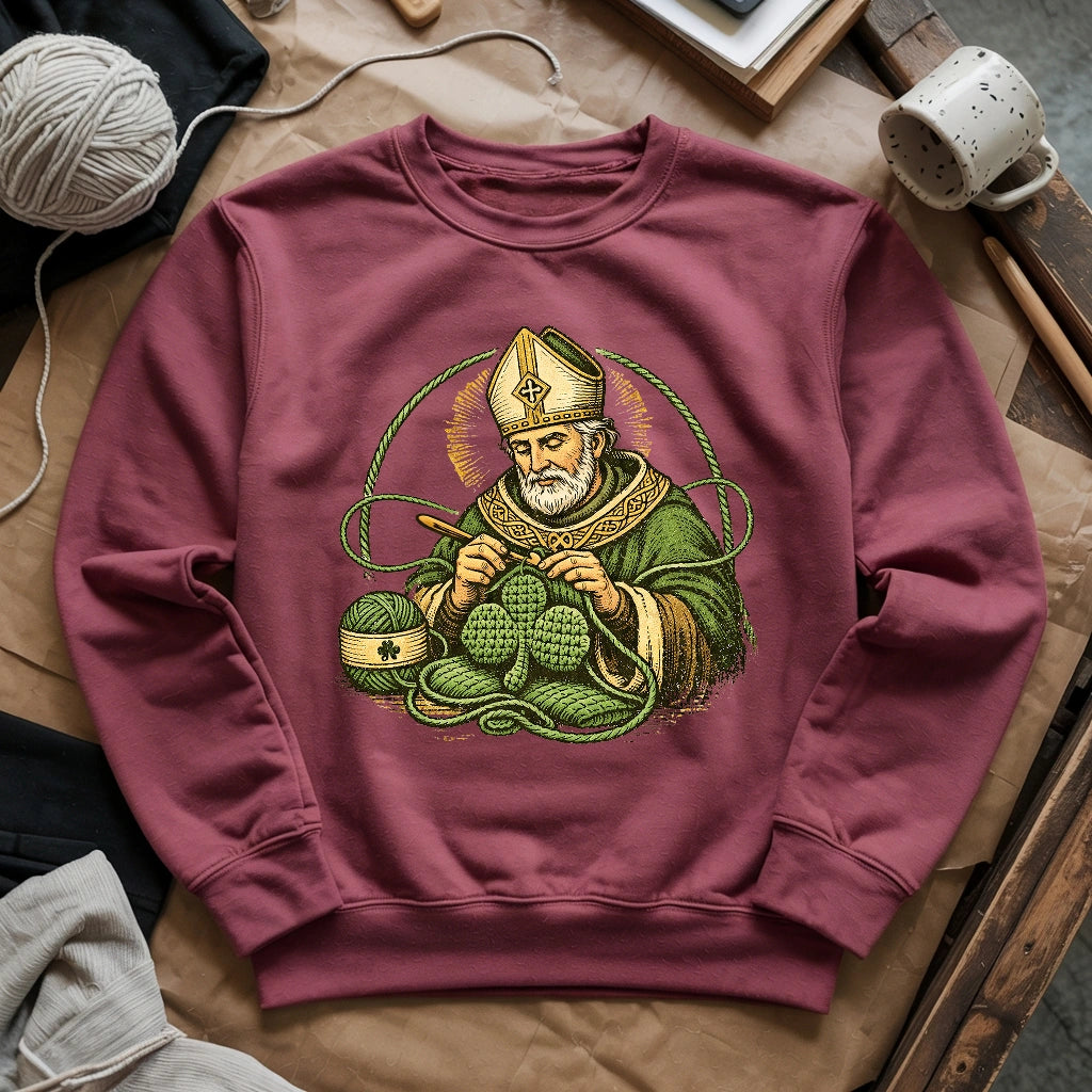 St.Patrick Crocheting Shamrock Sweatshirt