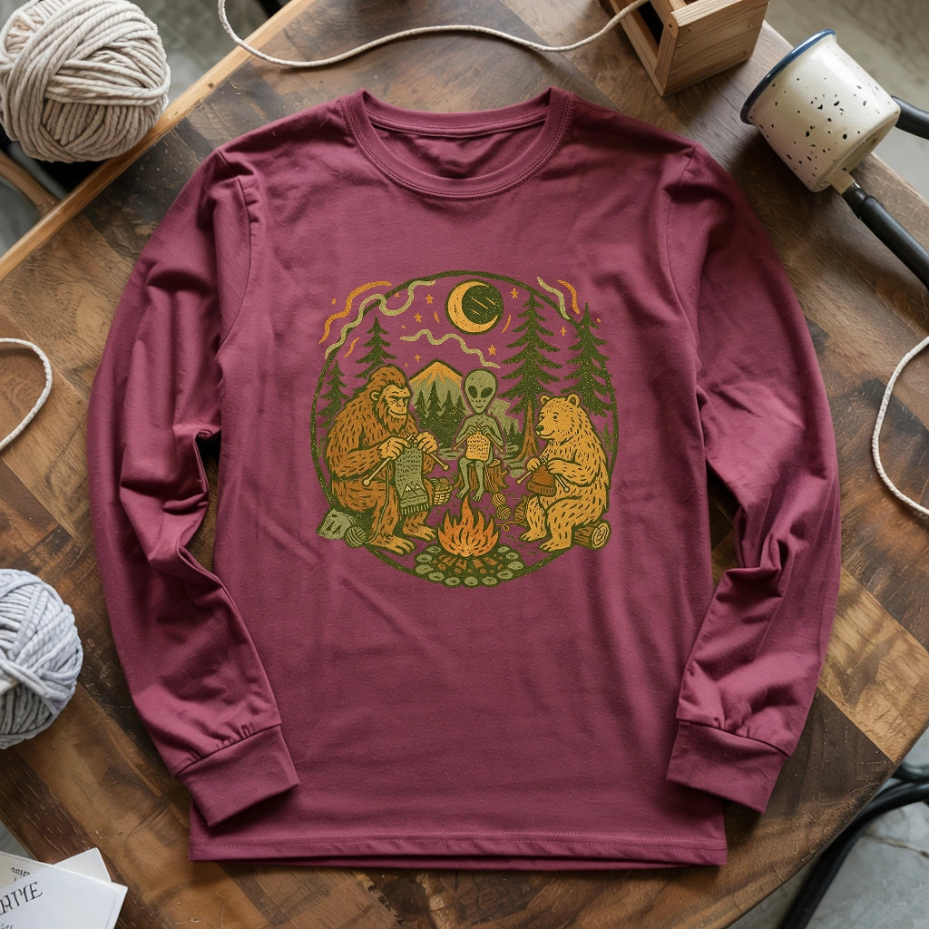 Campfire Knitting Friends Long Sleeve T-shirt