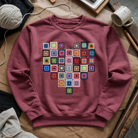 Granny Squares Heart Sweatshirt
