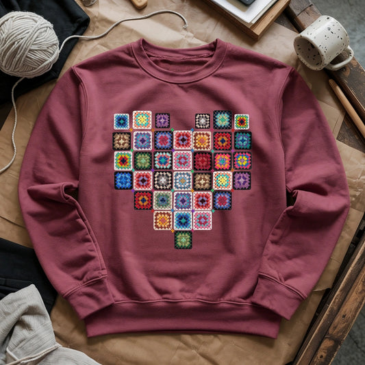 Granny Squares Heart Sweatshirt
