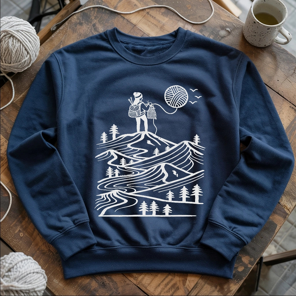 A Camper Knitting The Sun Sweatshirt