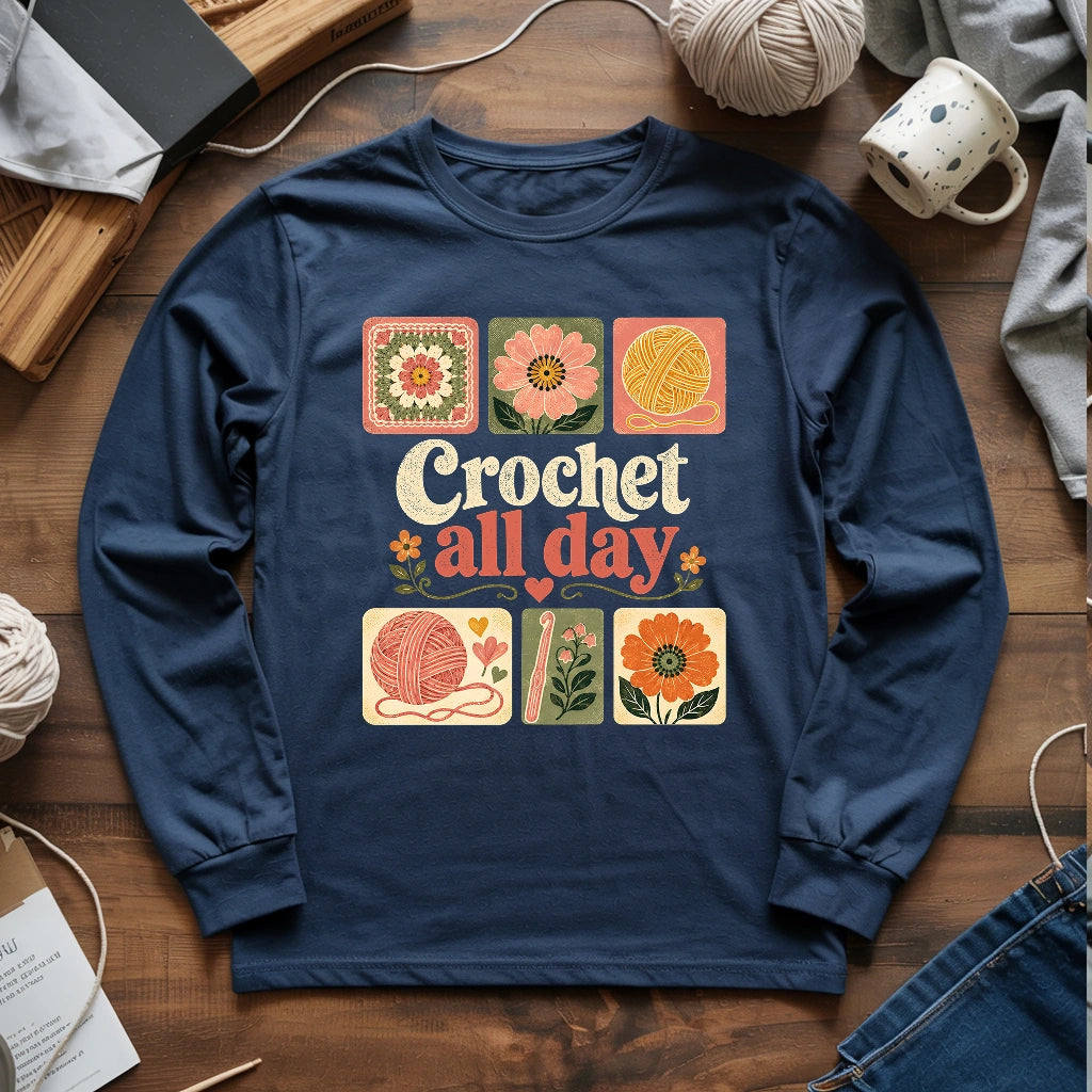 Crochet All Day Long Sleeve T-shirt