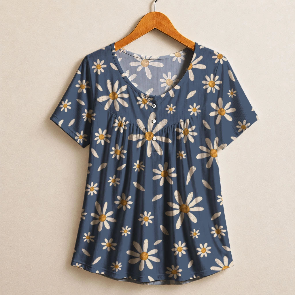 Daisy Yarn Flower Blouse