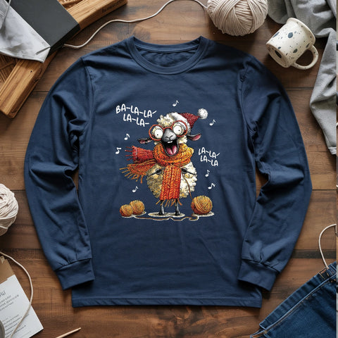 Fa-la-la Knitting Sheep Long Sleeve T-shirt