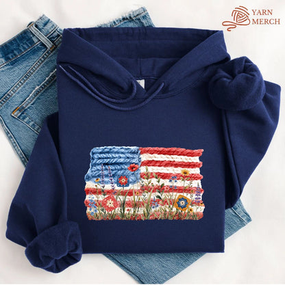 Flowers, Stripes & Skeins Hoodie