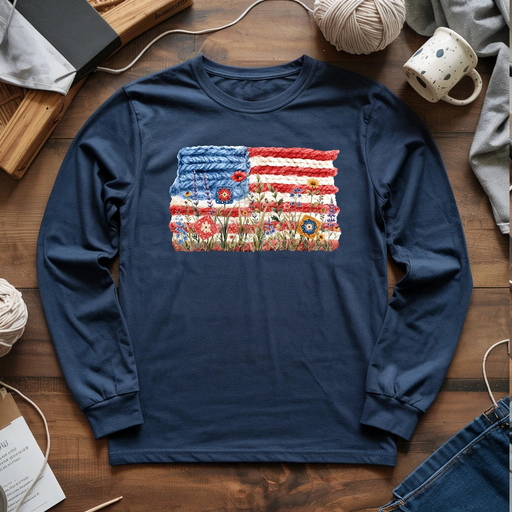 Flowers, Stripes & Skeins Long Sleeve T-shirt