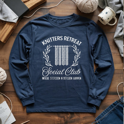 Knitters Retreat Social Club Long Sleeve T-shirt