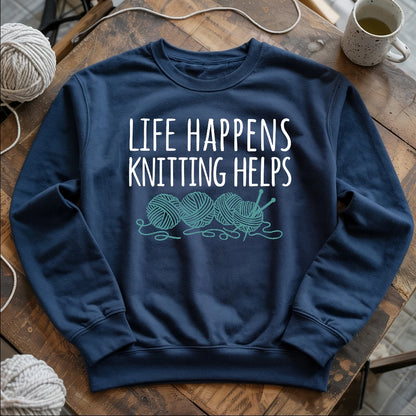 Life Happens Knitting Helps Sweatshirt