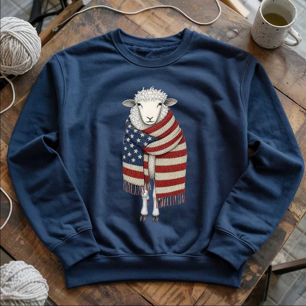Patriotic Knitting Sheep Sweatshirt