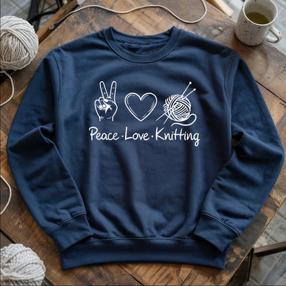 Peace Love Knitting Sweatshirt