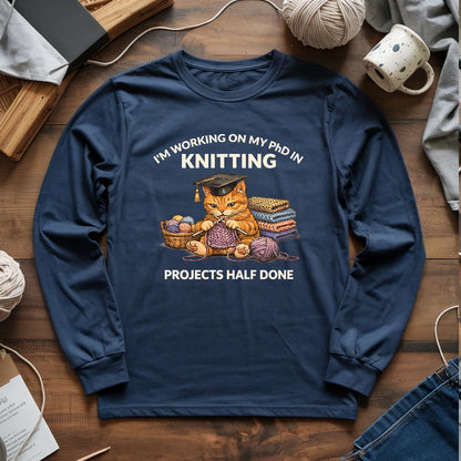 PhD In Knitting Long Sleeve T-shirt