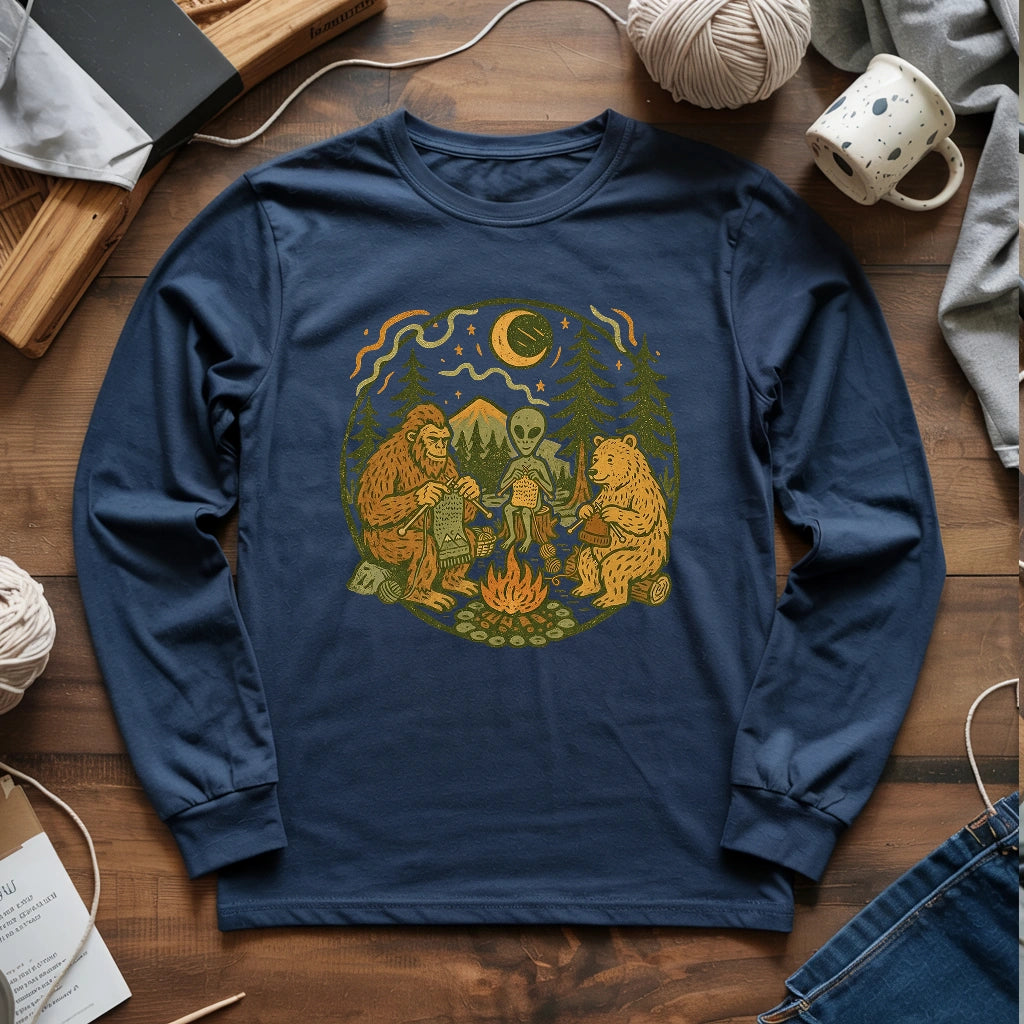 Campfire Knitting Friends Long Sleeve T-shirt
