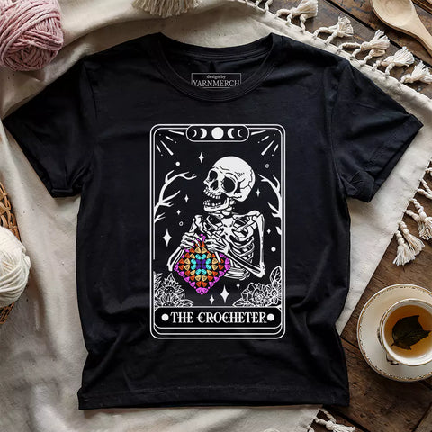 Skeleton Crocheter Tarot T-shirt