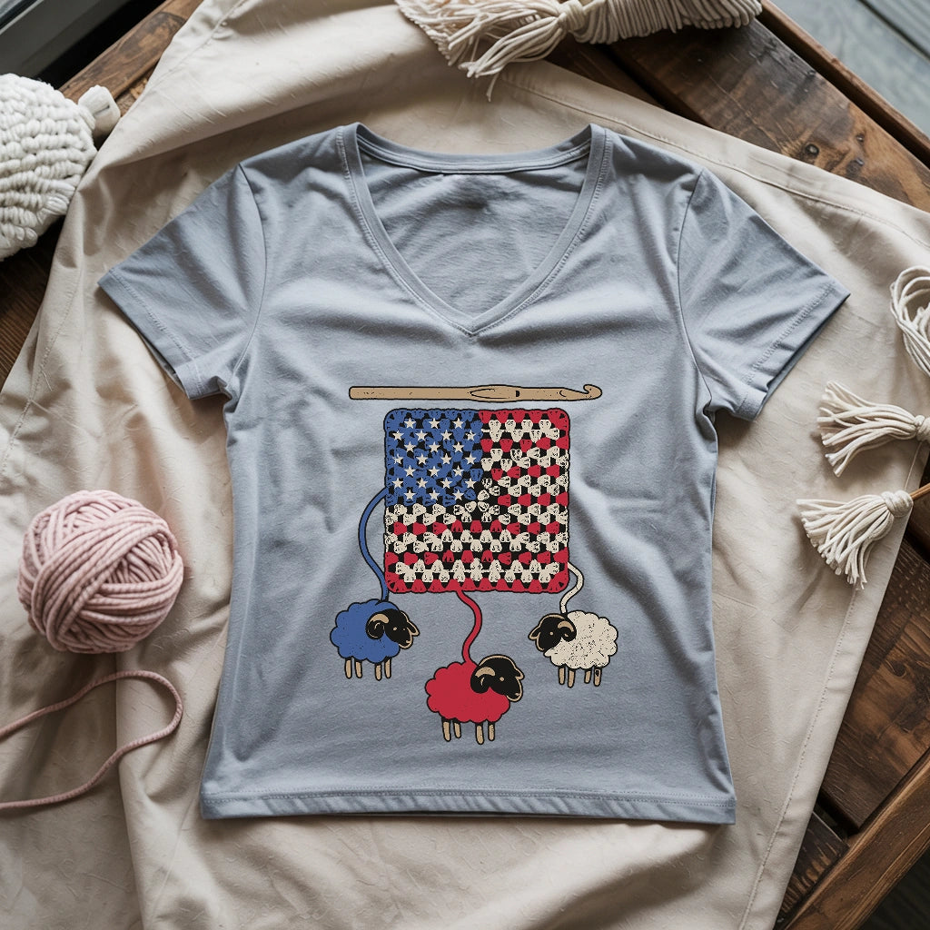 America Granny Flock Lady V-neck