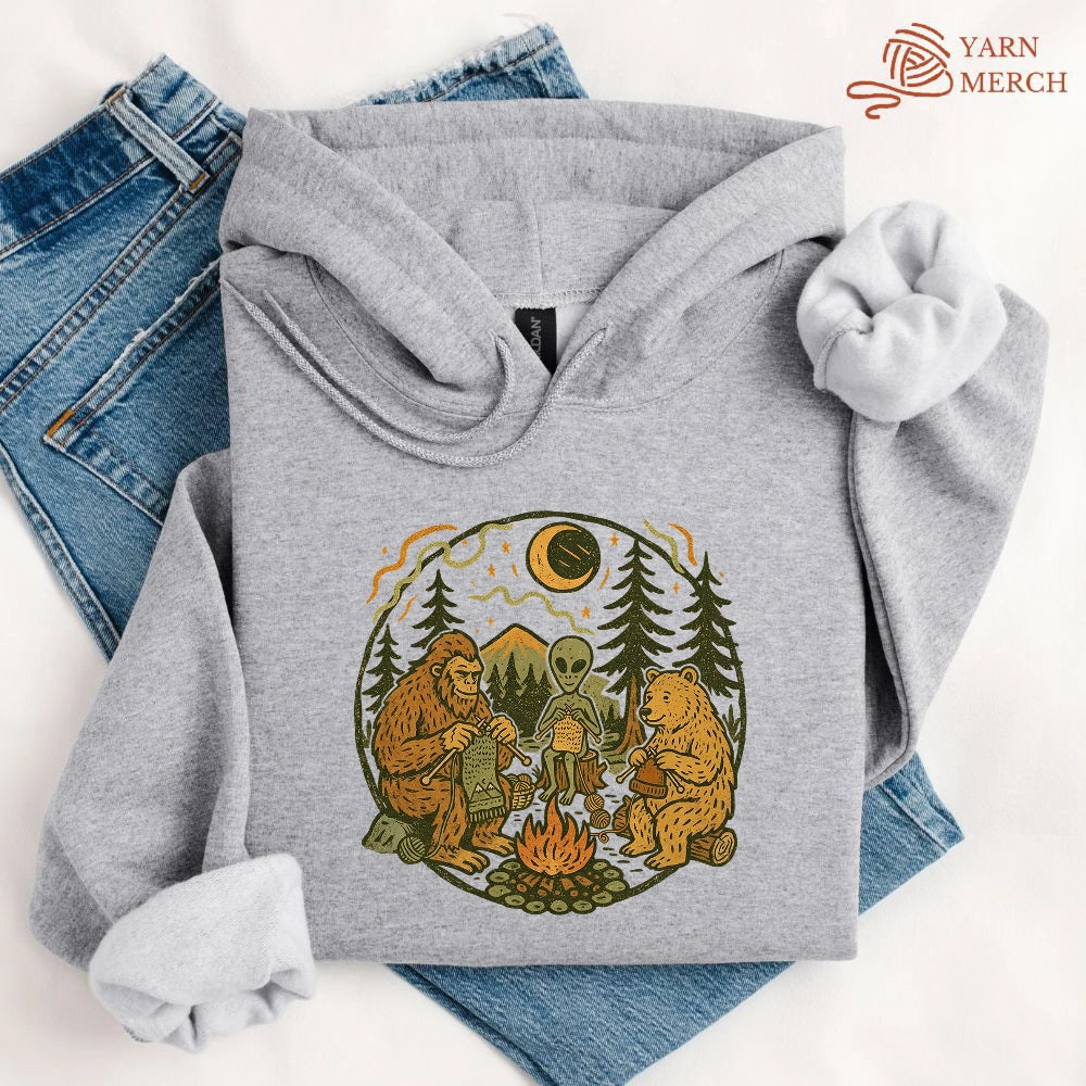 Campfire Knitting Friends Hoodie