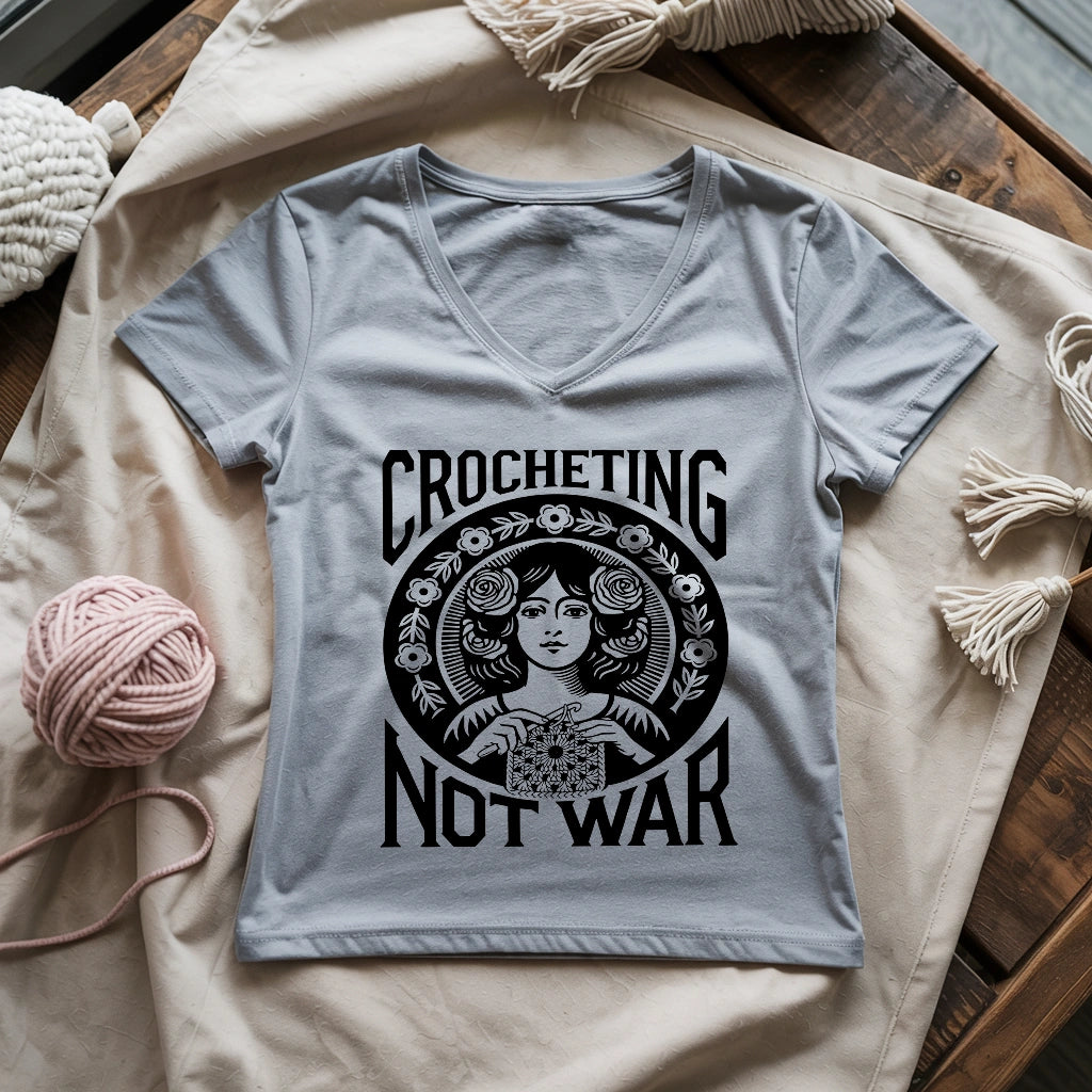 Crocheting Not War Lady V-neck