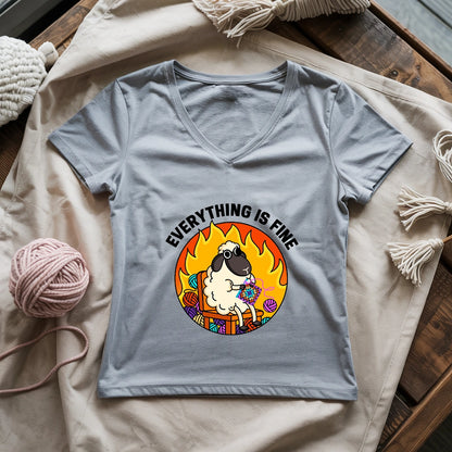 Everything Is Fine Lady V-neck