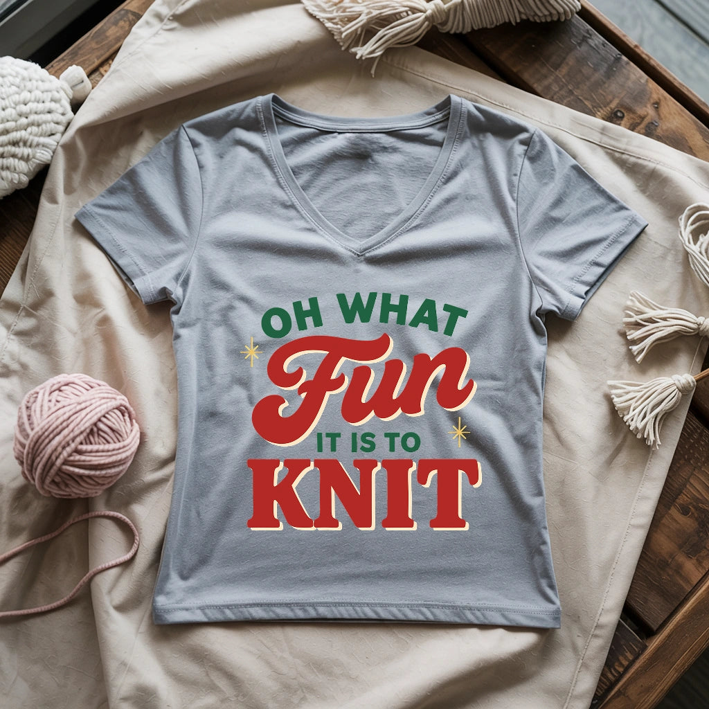 Fun It Is To Knit Lady V-neck