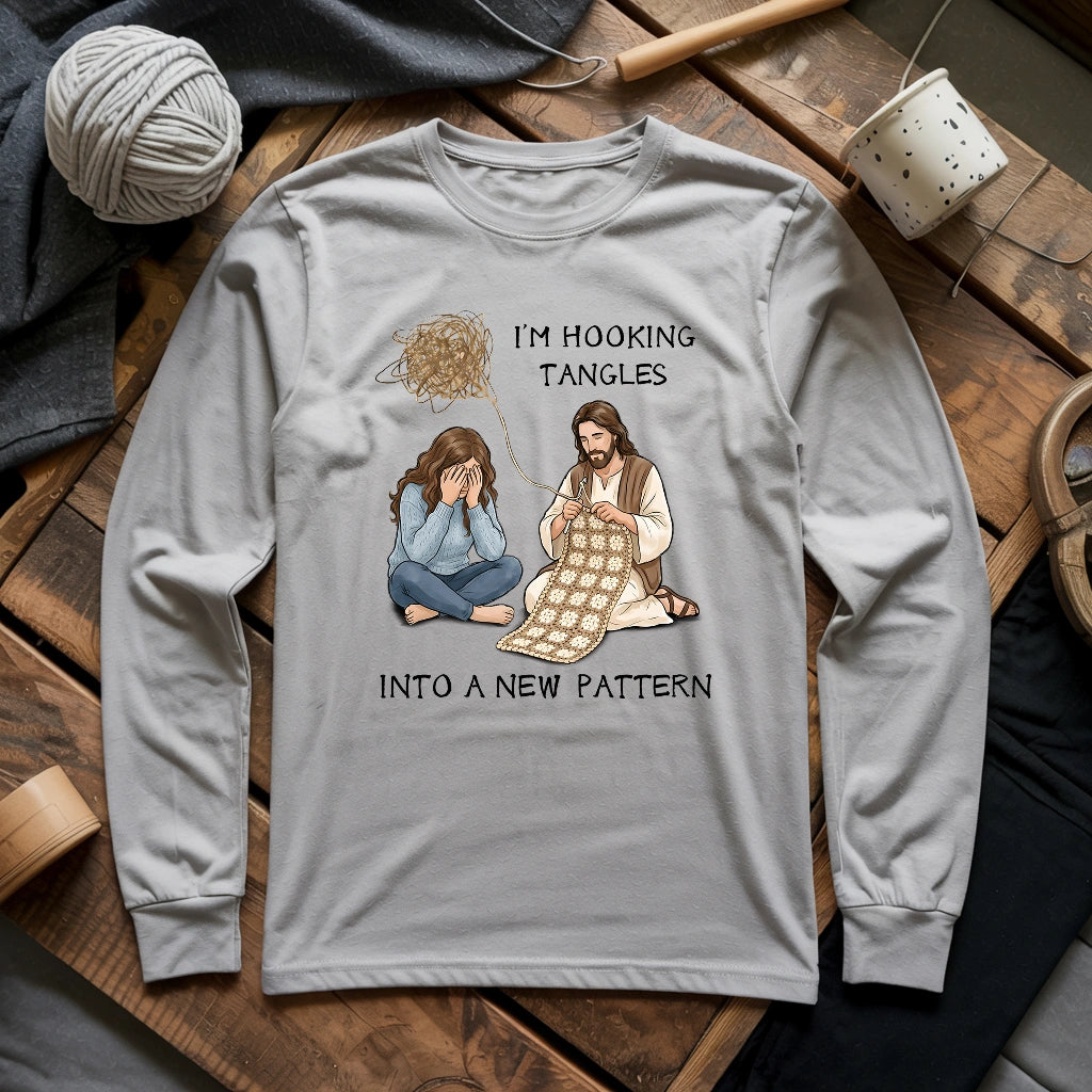 God Crocheting Tangles Long Sleeve T-shirt