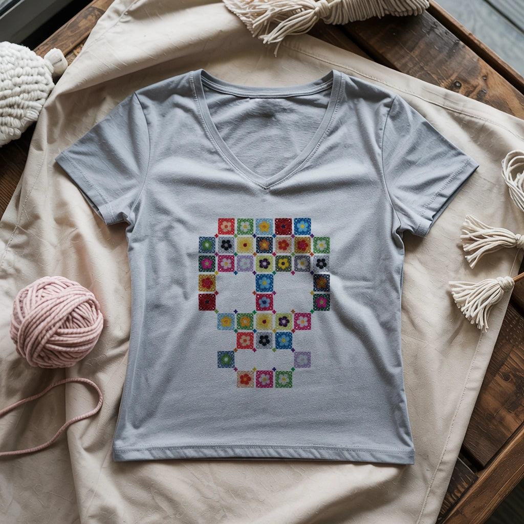 Granny Skull Lady V-neck