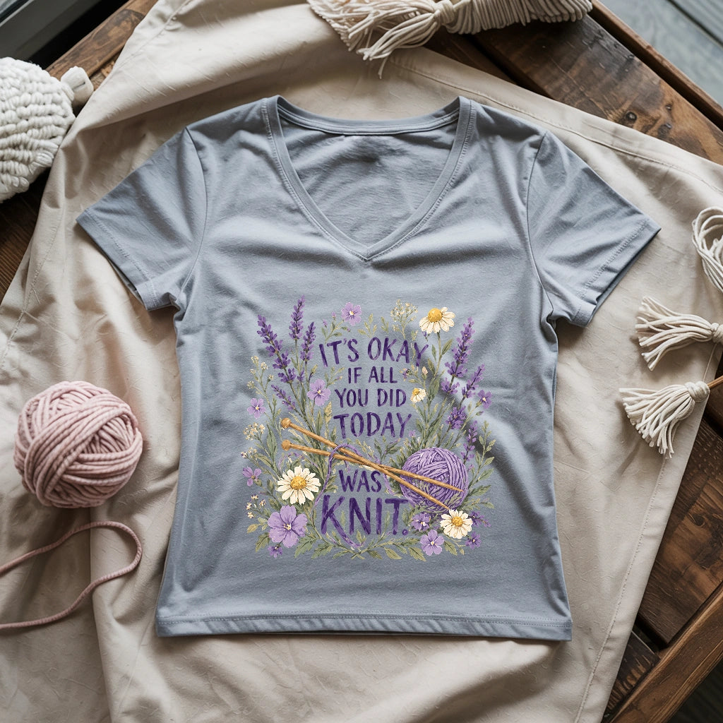 If All You Did Was Knit Lady V-neck