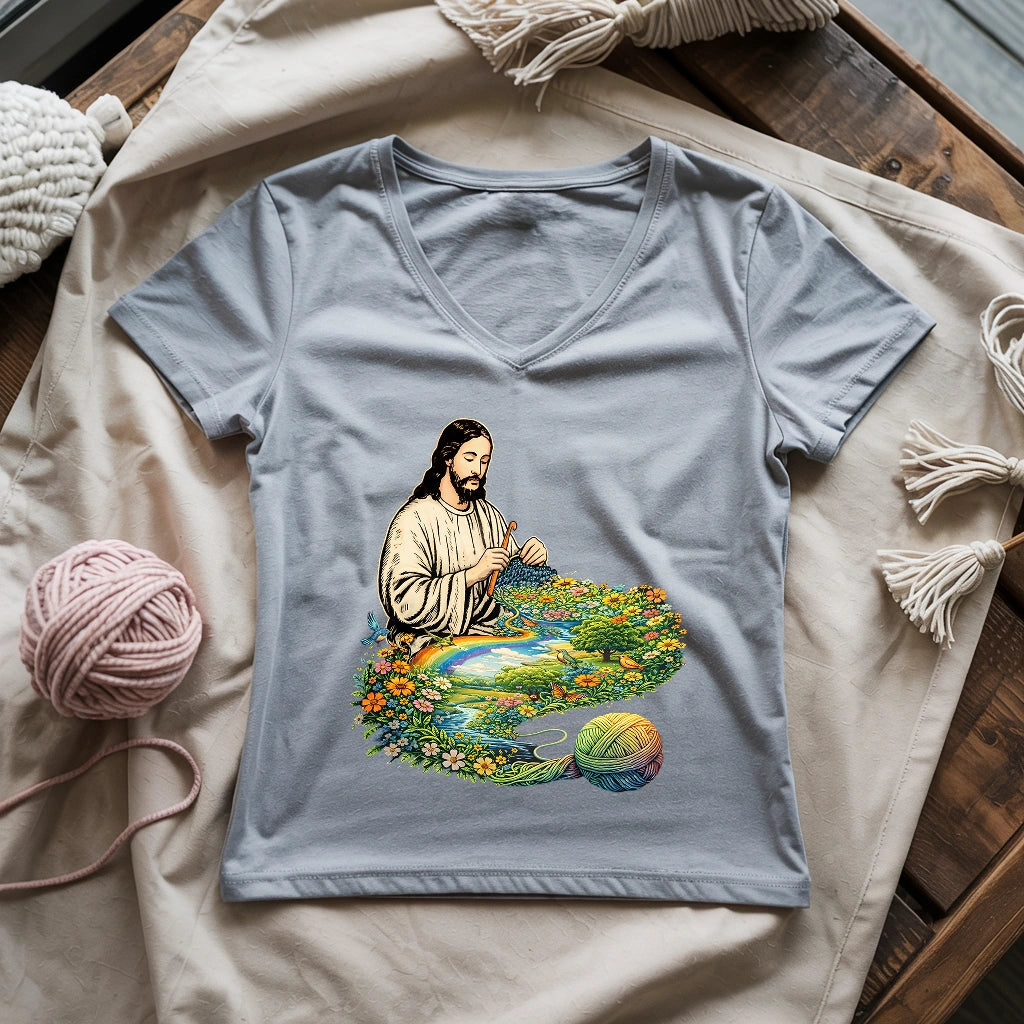 Jesus Crochet Life Lady V-neck