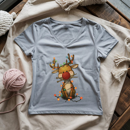 Knitmas Reindeer Lady V-neck