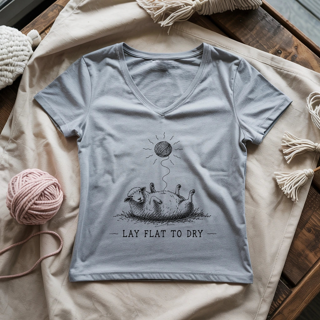 Lay Flat To Dry Sheep Lady V-neck