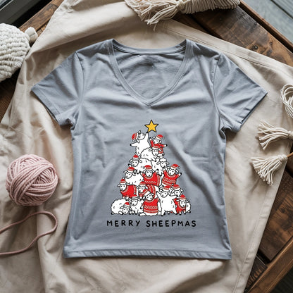 Merry Sheepmas Lady V-neck
