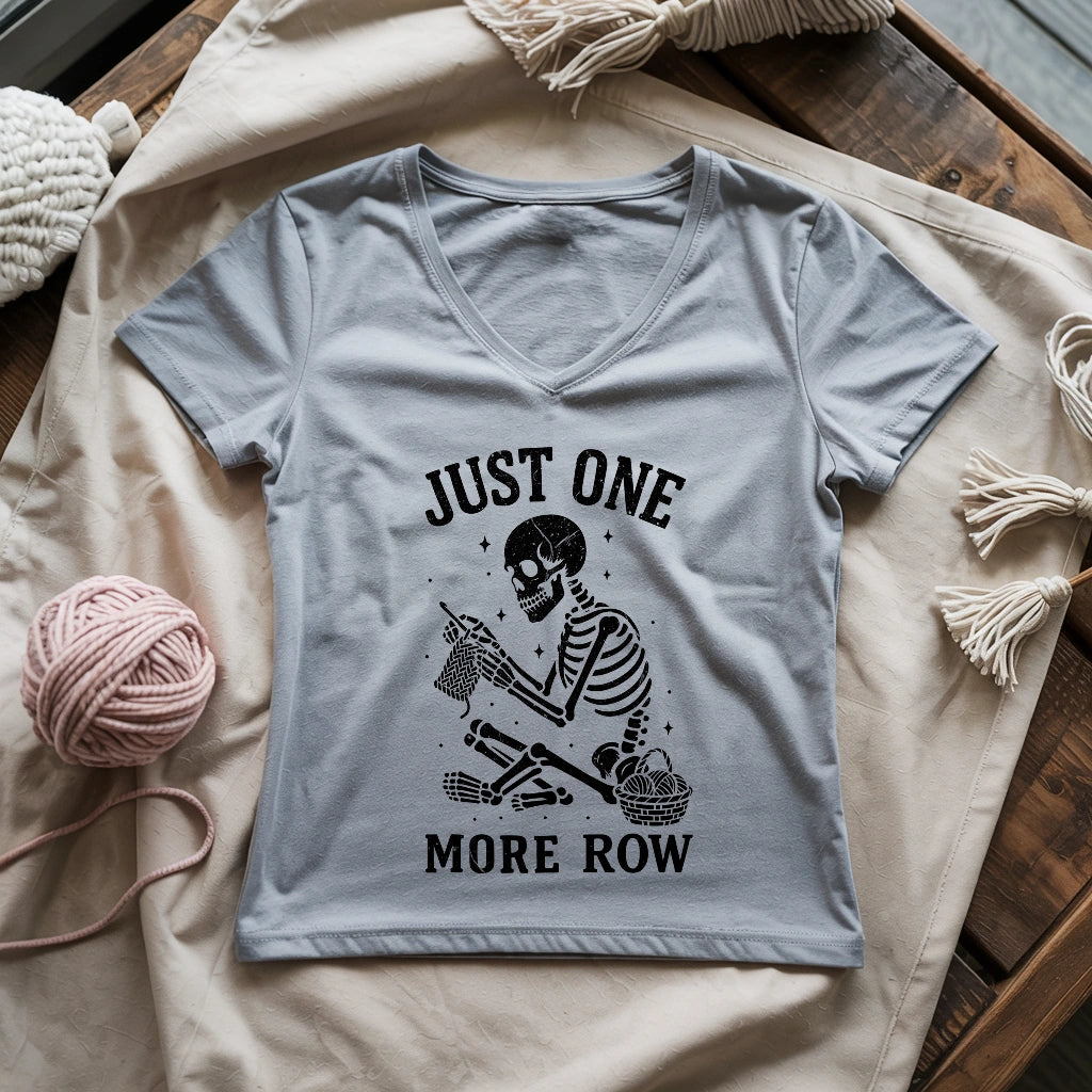 One More Row Skeleton Lady V-neck