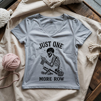 One More Row Skeleton Lady V-neck
