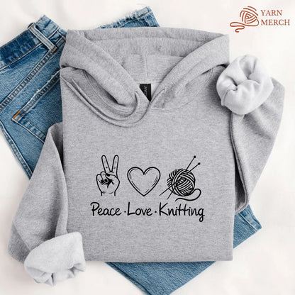 Peace Love Knitting Hoodie