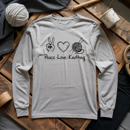 Peace Love Knitting Long Sleeve T-shirt