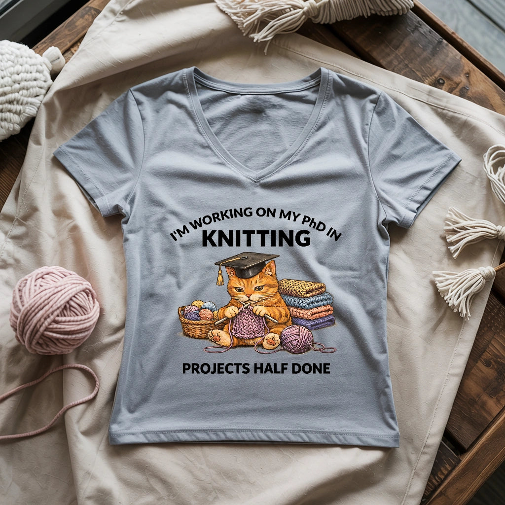 PhD In Knitting Lady V-neck