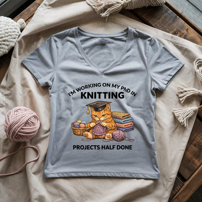 PhD In Knitting Lady V-neck